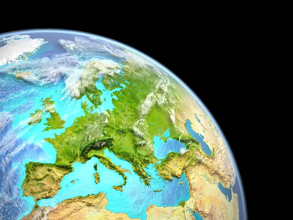 Europa Planeet Aarde Vanuit Ruimte Uiterst Fijne Detail Van Het — Stockfoto
