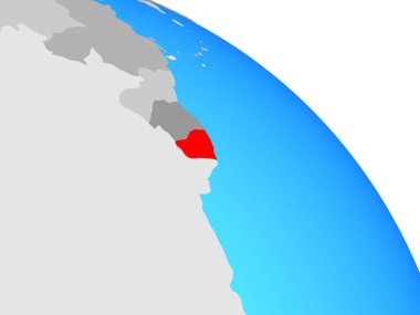 Fransız Guyanası basit mavi siyasi dünya üzerinde. 3D çizim.