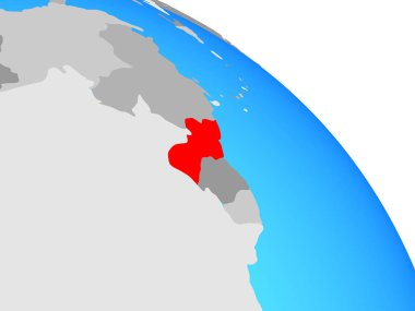 Guyana basit mavi siyasi dünya üzerinde. 3D çizim.