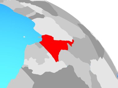 Kamerun basit mavi siyasi dünya üzerinde. 3D çizim.