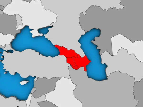 Район Кавказу Синій Політичних Моделі Землі Ілюстрація — стокове фото