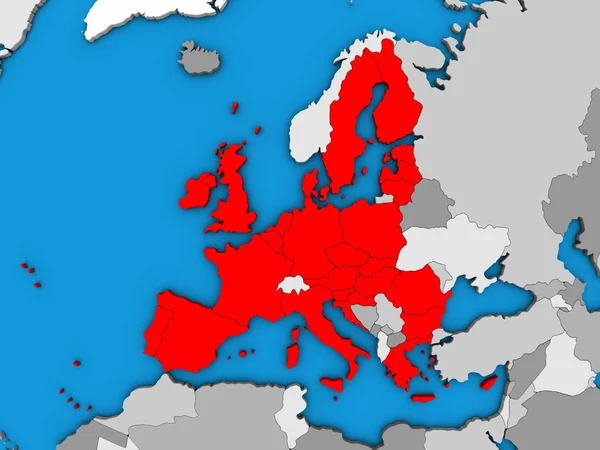 Unione Europea Sul Globo Blu Politico Illustrazione — Foto Stock