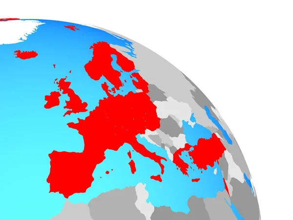 Membri Europei Dell Ocse Semplice Globo Politico Blu Illustrazione — Foto Stock