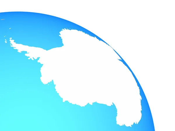 Antarctica National Flag Simple Blue Political Globe Illustration — Stock Photo, Image