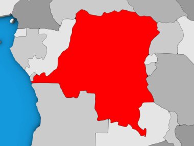 Kongo mavi siyasi 3d Globe dem mümessili. 3D çizim.