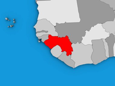 Gine mavi siyasi 3d dünya üzerinde. 3D çizim.