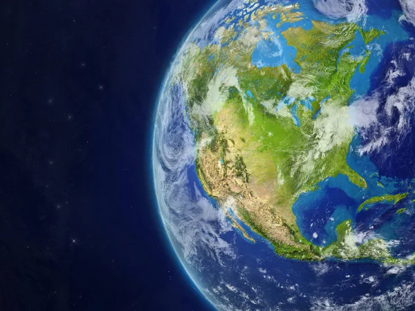 América Norte Partir Espaço Belo Modelo Planeta Terra Com Superfície — Fotografia de Stock