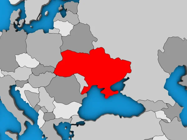 Україна Синій Політичних Моделі Землі Ілюстрація — стокове фото