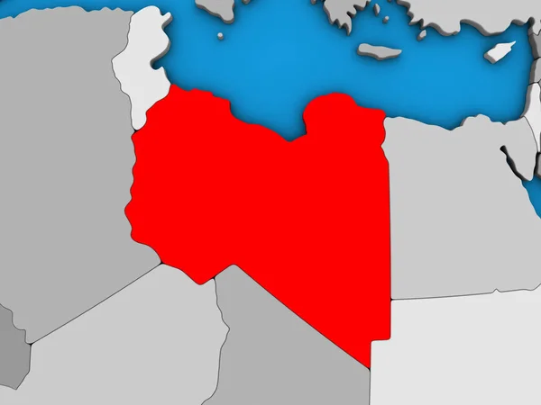 青い政治 地球儀上リビア イラストレーション — ストック写真