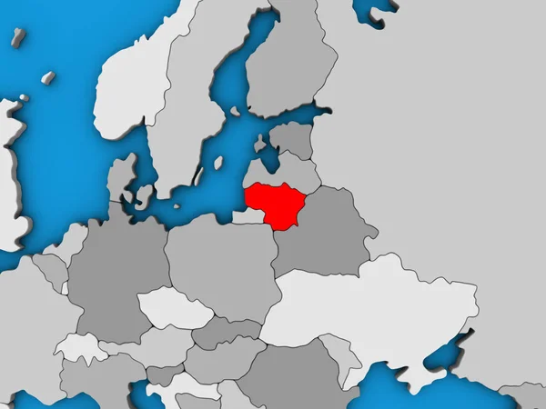 Litvánia Kék Politikai Földgömb Illusztráció — Stock Fotó