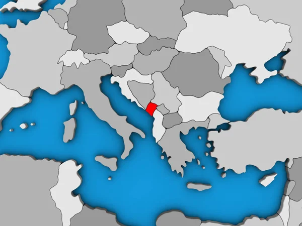 Montenegró Kék Politikai Földgömb Illusztráció — Stock Fotó
