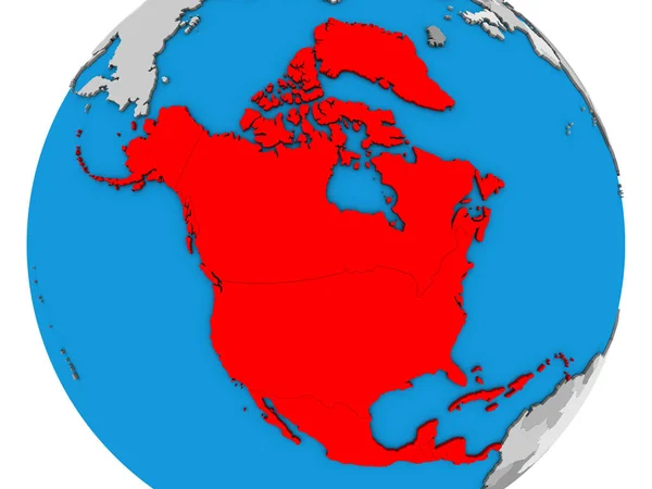 Severní Amerika Modré Politické Glóbu Obrázek — Stock fotografie