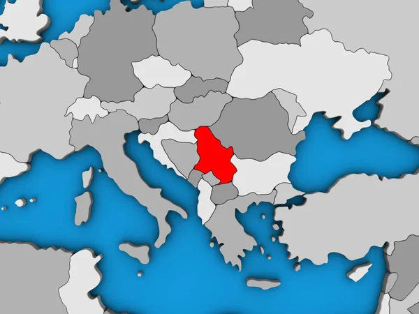 Сербія Синій Політичних Моделі Землі Ілюстрація — стокове фото