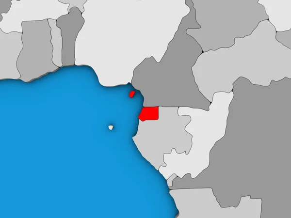 赤道几内亚在蓝色政治3D — 图库照片