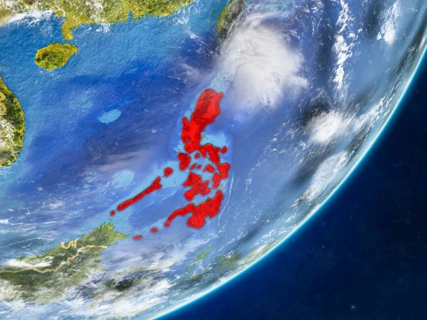 Філіппіни Моделі Планети Земля Кордони Дуже Докладний Планети Поверхні Хмар — стокове фото