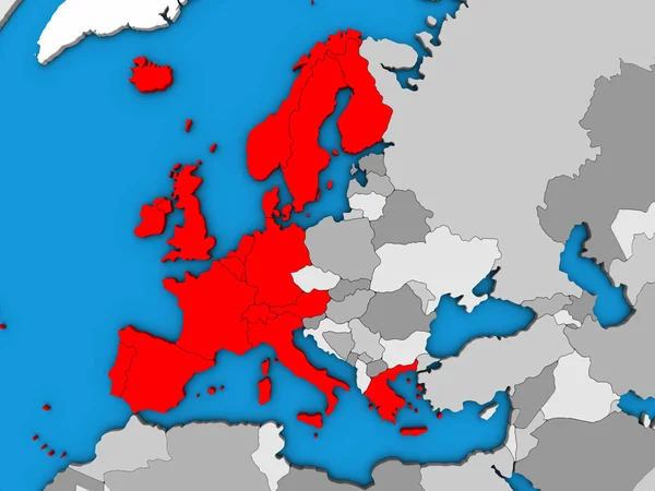 Europa Occidental Mundo Político Azul Ilustración —  Fotos de Stock