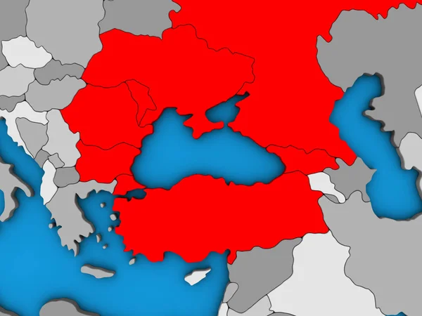 Περιοχή Μαύρης Θάλασσας Μπλε Πολιτικό Τρισδιάστατη Υδρόγειο Απεικόνιση — Φωτογραφία Αρχείου