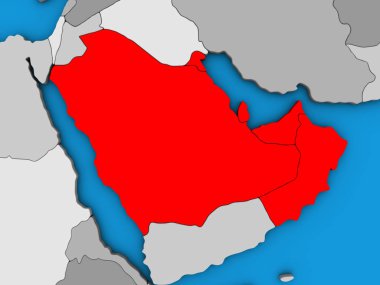 Ccasg ülkeler mavi siyasi 3d dünya üzerinde. 3D çizim.