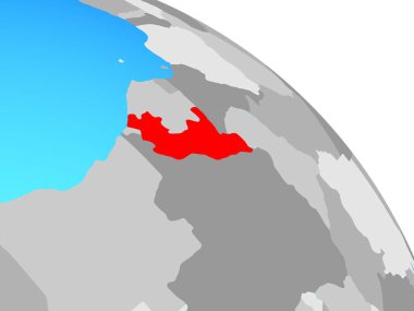 Kongo basit mavi siyasi dünya üzerinde. 3D çizim.