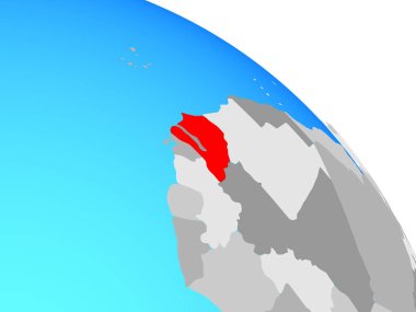 Senegal basit mavi siyasi dünya üzerinde. 3D çizim.