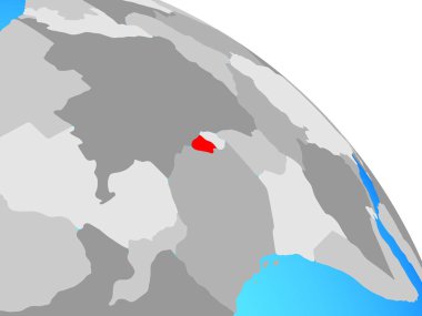 Burundi basit mavi siyasi dünya üzerinde. 3D çizim.