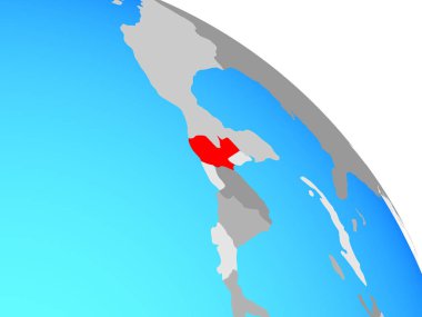 Guatemala basit mavi siyasi dünya üzerinde. 3D çizim.