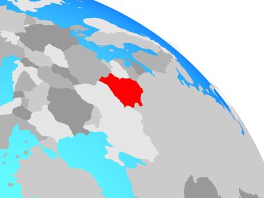 Beyaz Rusya basit mavi siyasi dünya üzerinde. 3D çizim.