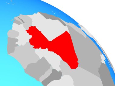 Mali basit mavi siyasi dünya üzerinde. 3D çizim.