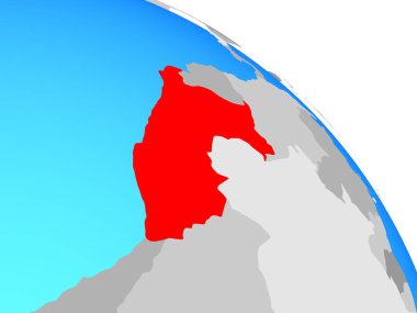 Peru basit mavi siyasi dünya üzerinde. 3D çizim.