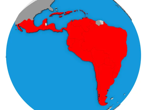 Lateinamerika Auf Blauem Politischen Globus Illustration — Stockfoto