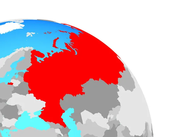 Rosja Prosty Niebieski Globus Polityczny Ilustracja — Zdjęcie stockowe
