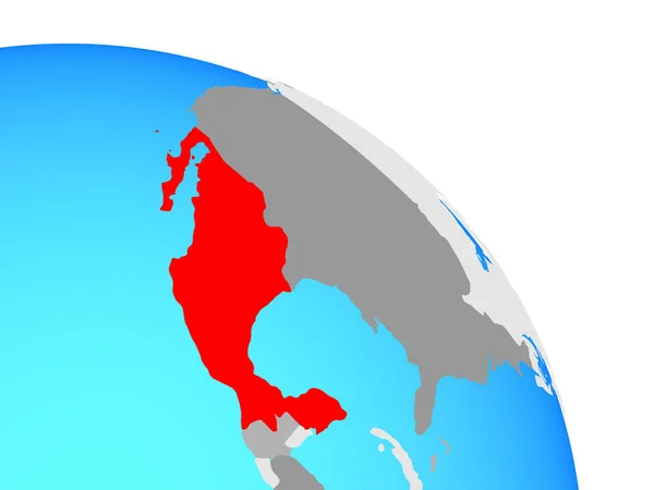 Meksyk Prosty Niebieski Globus Polityczny Ilustracja — Zdjęcie stockowe