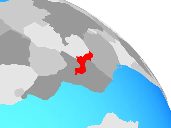 Малаві Простий Синій Політичних Земної Кулі Ілюстрація — стокове фото