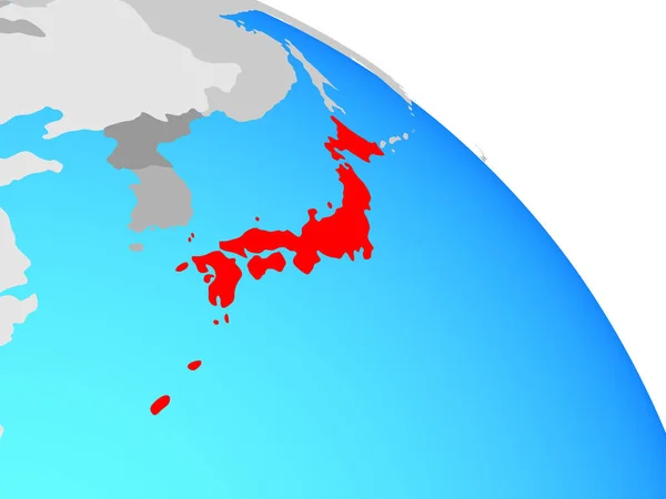 Japonia Prosty Niebieski Globus Polityczny Ilustracja — Zdjęcie stockowe