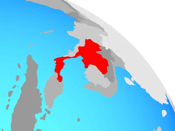 Таїланд Простий Синій Політичних Земної Кулі Ілюстрація — стокове фото