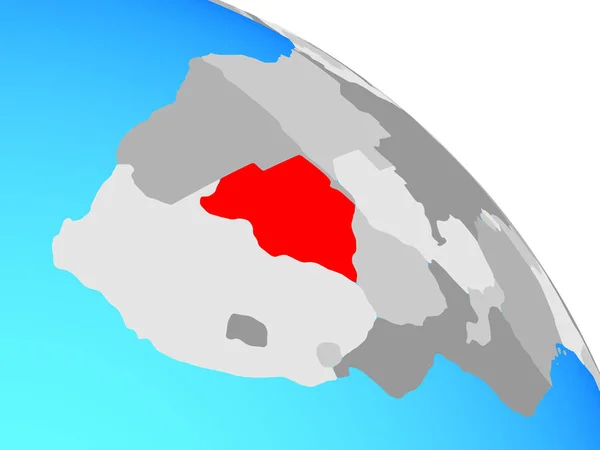 Ботсвана Простом Голубом Политическом Шаре Иллюстрация — стоковое фото