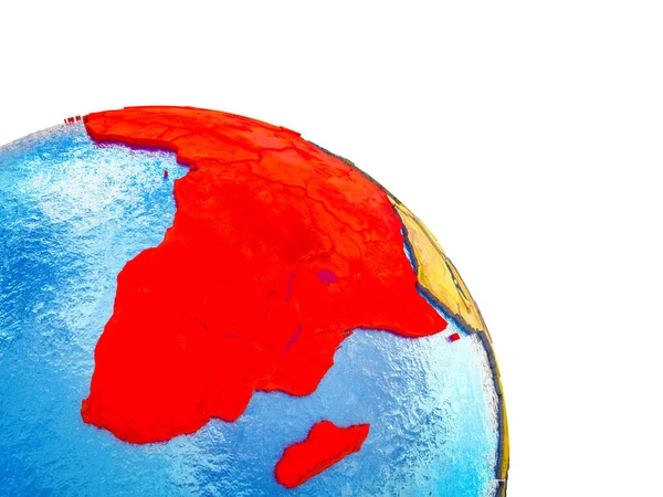 Afrika Kiemelte Vízzel Látható Országhatárok Föld Modell Illusztráció — Stock Fotó