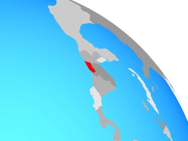 El Salvador basit mavi siyasi dünya üzerinde. 3D çizim.