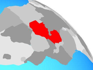 Zambiya basit mavi siyasi dünya üzerinde. 3D çizim.