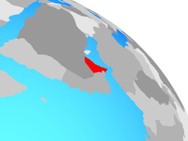 Birleşik Arap Emirlikleri basit mavi siyasi dünya üzerinde. 3D çizim.