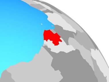 Gabon basit mavi siyasi dünya üzerinde. 3D çizim.