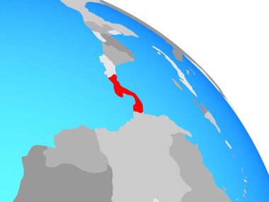 Panama basit mavi siyasi dünya üzerinde. 3D çizim.