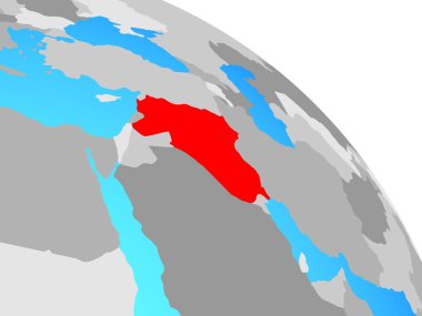 İslam devleti basit mavi siyasi dünya üzerinde. 3D çizim.