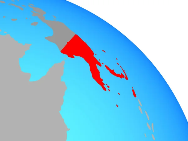 Papua Nowa Gwinea Prosty Niebieski Globus Polityczny Ilustracja — Zdjęcie stockowe