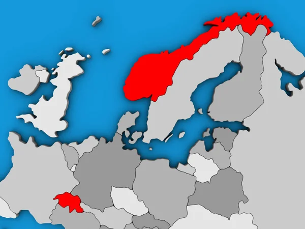 青い政治 地球儀の Efta 加盟国 イラストレーション — ストック写真