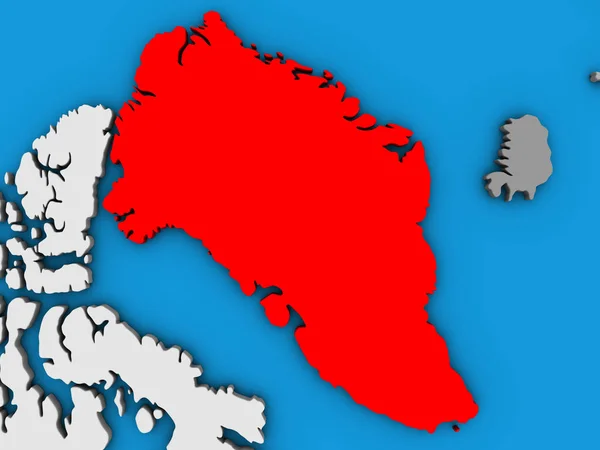 Гренландия Голубом Политическом Глобусе Иллюстрация — стоковое фото