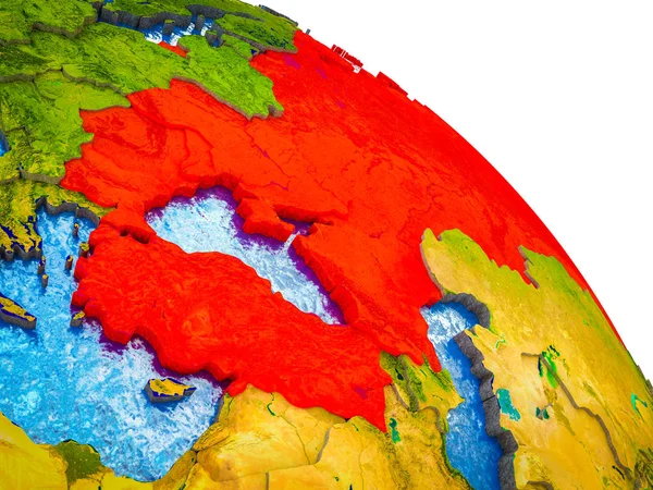 Черноморский Регион Выделен Модели Земли Водными Видимыми Границами Страны Иллюстрация — стоковое фото