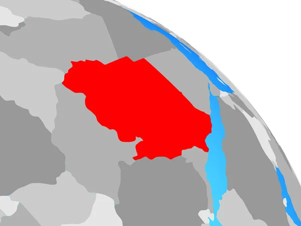 Sudan Enkla Blå Politiska Jordglob Illustration — Stockfoto