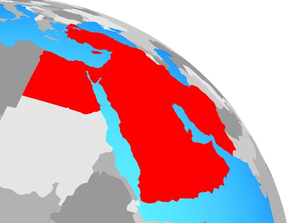 中东在简单的蓝色政治世界 — 图库照片