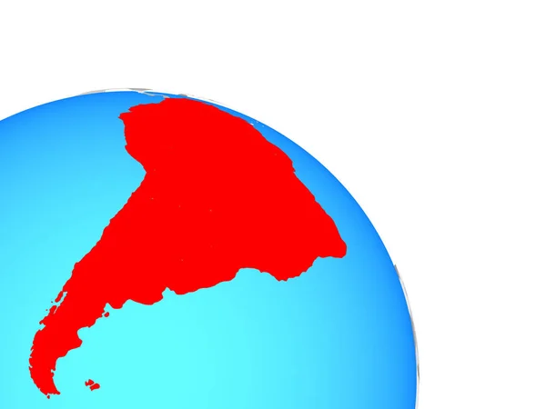 Jižní Amerika Jednoduché Modré Politické Globe Obrázek — Stock fotografie